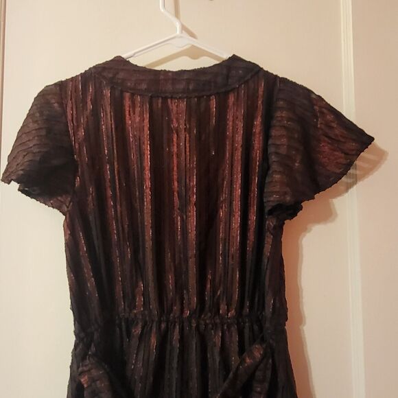 Modcloth Your Time to Shine Metallic Red Black Maxi Dress S NWT - Picture 7 of 9